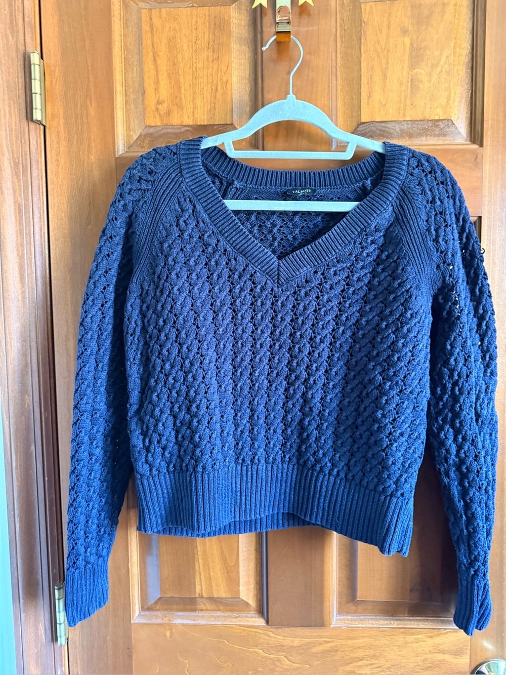 Talbots Open Knit V Neck Sweater Medium